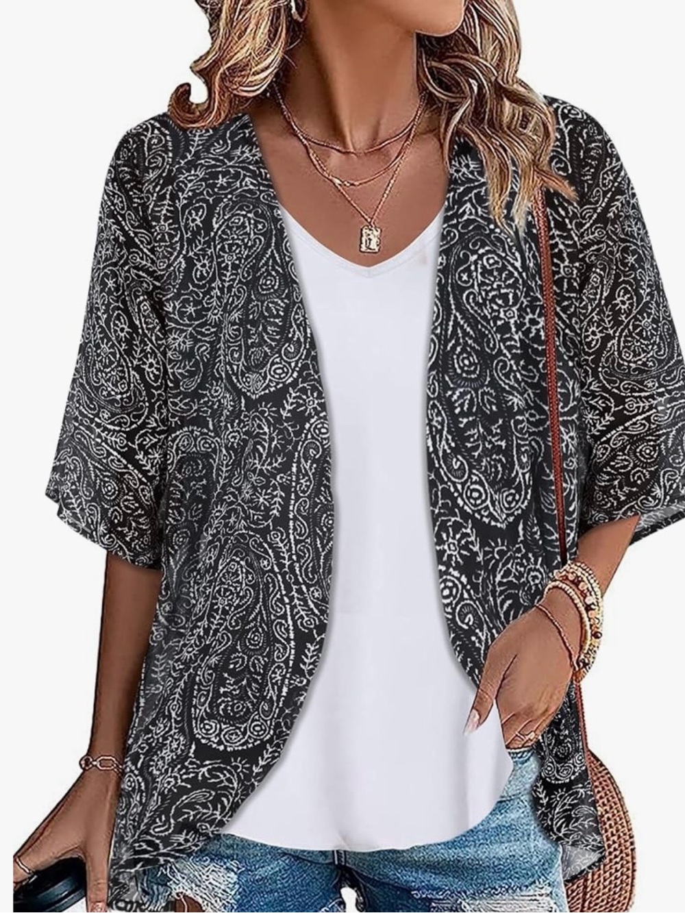 Womens Kimono Chiffon Cardigan Beach Cover Up